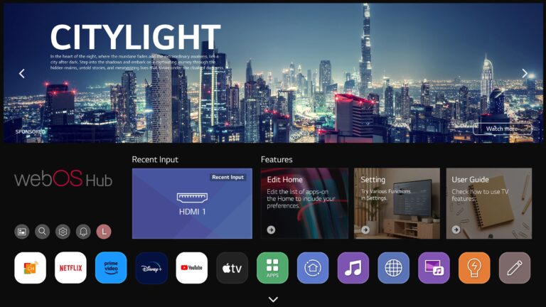 Additional2) webOS Hub 2.0S_Smart Monitor Home Screen