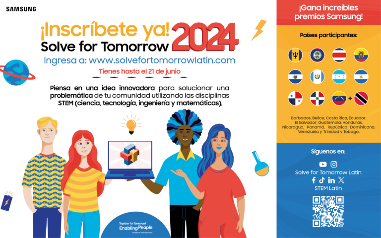 Se extiende el periodo de registro para que jóvenes de Centroamérica, el Caribe, Ecuador y Venezuela participen con sus idea novedosas que solucionen un problema de su comunidad a través del programa educativo de Samsung que cumple 11 años de exitosa celebración