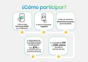 Con Samsung Health, los participantes podrán mantenerse activos